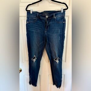 Maurices Dark Blue Distressed Jeans